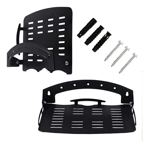 Soporte Repisa Estante Para Canalera Tv Box De Pared Negro
