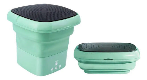 Lavadora Plegable Portatil 4.5l Centrifuga Enjuaga Lavarropa Verde
