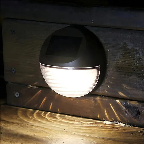 Aplique Tortuga Carga Solar Foco Lampara Redonda Exterior Negro