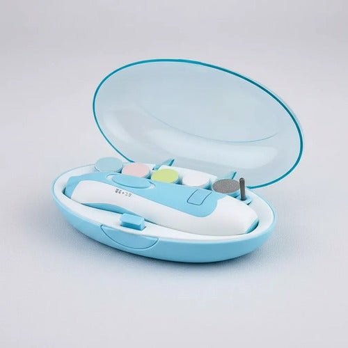 Lima Cortauñas Para Bebe Electrica Luz Led 6 Cabezal Estuche 2 Colores Según Stock