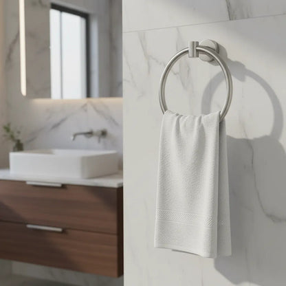 Toallero Soporte Aro Anillo Porta Toalla Baño 16,5cm Pared Plateado