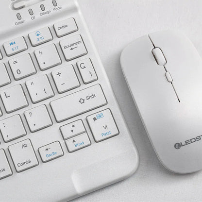 Kit Combo Teclado Mouse Bluetooth Recargable Bluetooth Blanco