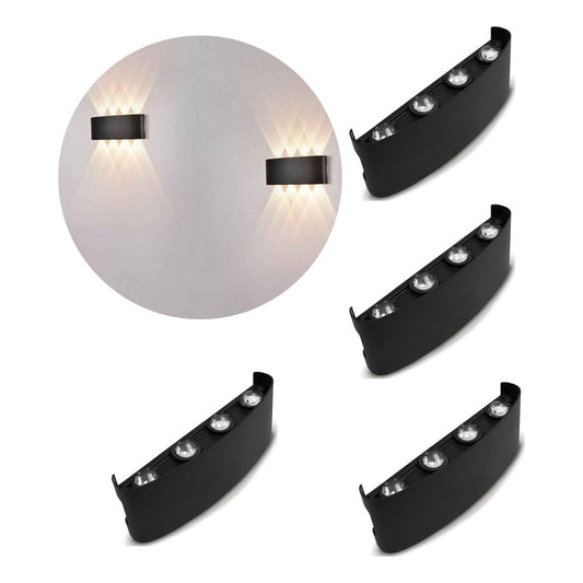 Set X4 Aplique Pared Exterior Luminaria Foco Bidireccional