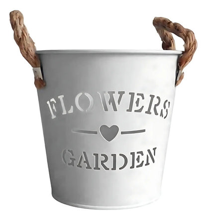 Maceta Metalica Jardin Con Asas Interior Exterior 14x15cm Varios