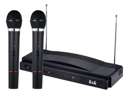Set Kit De 2 Micrófonos Inalámbricos C/receptor Fm 10m
