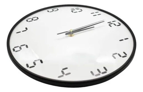 Reloj Pared Analogico Redondo 30cm Numeros Modernos Oficina Negro Blanco
