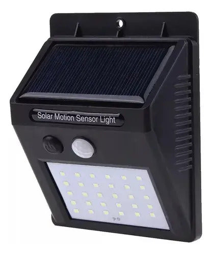 Luz Led Exterior Solar Panel Aplique Con Sensor Movimiento Plafon 30 Leds Farol Detecta Movimiento Luz Para Jardin Entrada Casa Estructura Negro Levys Bazar