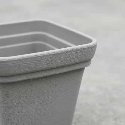Maceta Plástica Decorativa Cuadrada Texturizada 20x19cm Gris Gris Oscuro