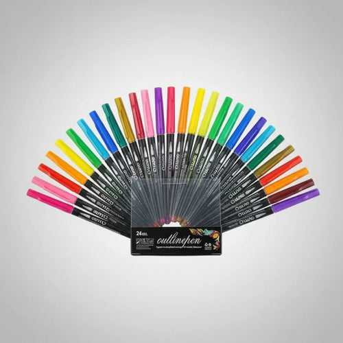 Set X24 Marcadores Doble Línea Contorno Metalizados Pack Aleatorio