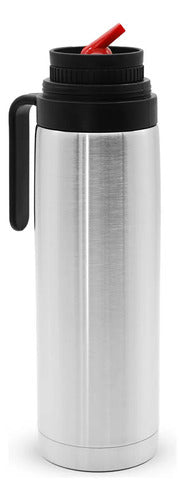 Termo Media Manija 1 L Acero Inoxidable Pico Cebador Plateado
