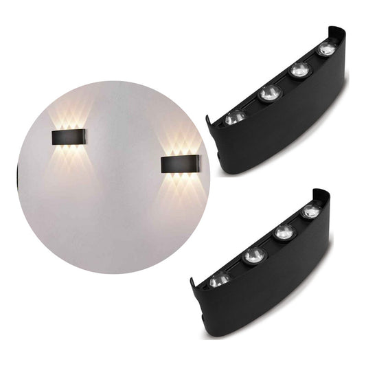 Set X2 Aplique Pared Exterior Luminaria Foco Bidireccional