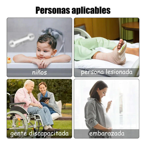 Agarradera Antideslizante Ventosa Para Baño Barra Seguridad Blanco Con Gris