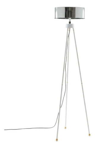 Lamparas Tripodes Pie Pantalla Cristal Led Integrado 135 Cms Negro Blanco