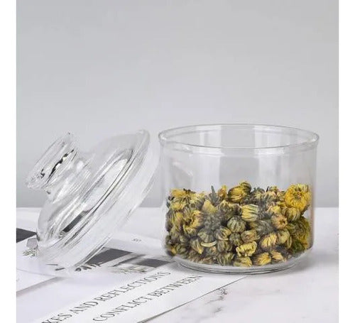 Recipiente Frasco Acrílico Hermético 400ml Cocina Tapa Transparente