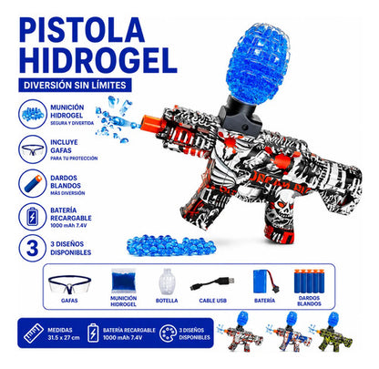 Pistola Hidrogel Recargable Munición Juguete Gafas Dardos Aleatorio