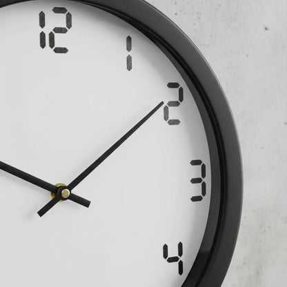 Reloj Pared Analogico Redondo 30cm Numeros Modernos Oficina Negro Blanco