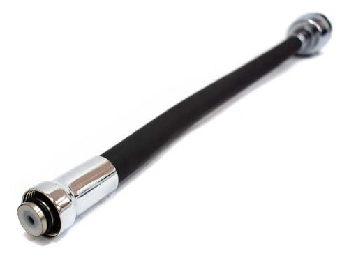 Puntero Grifo Pico Para Monocomando Flexible Con Roseta Plateado Con Negro