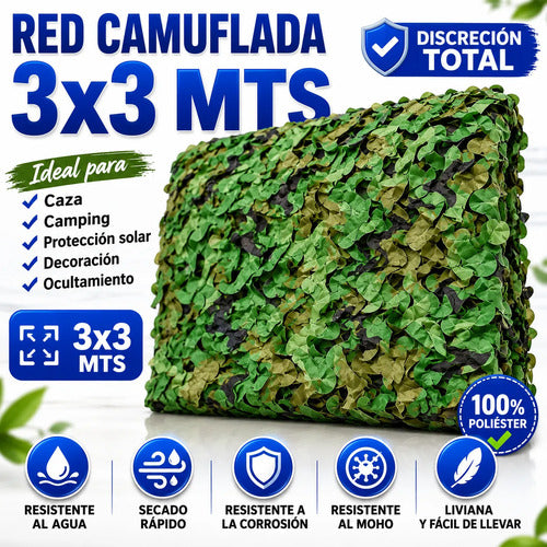 Lona Red Malla Sombra 3x3m Poliéster Toldo Jardin Camping