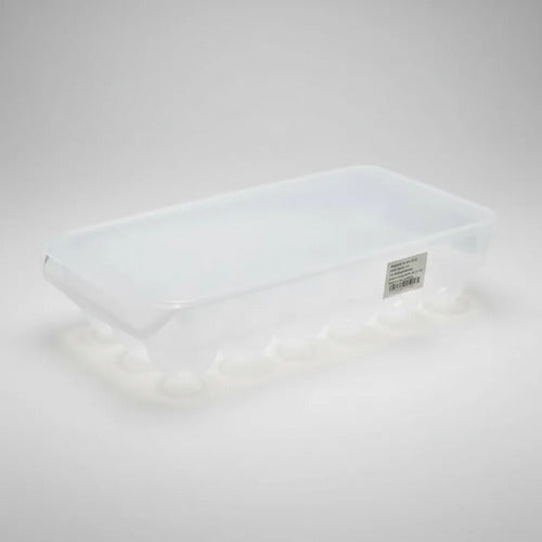 Huevera Portahuevos Plástico 18 Huevos Unidades Tapa 32x17cm Transparente