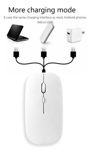 Mouse Inalámbrico Ultra Delgado Slim Tipo Mac Oficina - Otec Color Blanco
