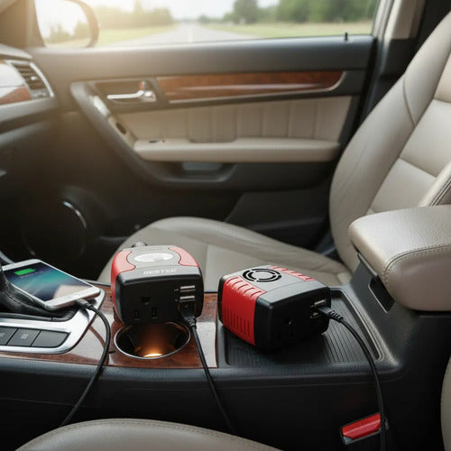 Convertidor Energía Auto Inversor Corriente 2 Usb Cargador