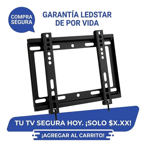 Soporte Tv Fijo De 14 A 42 Pulgada Vesa Led Lcd Color Negro Negro