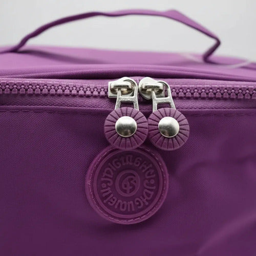 Porta Cosmeticos Neceser Maquillaje Viaje Organizador 21x12 Violeta
