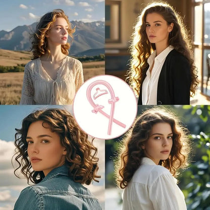 Buclera Rizador Rulos Vincha Con Pinza Y Coleros Cabello Aleatorio