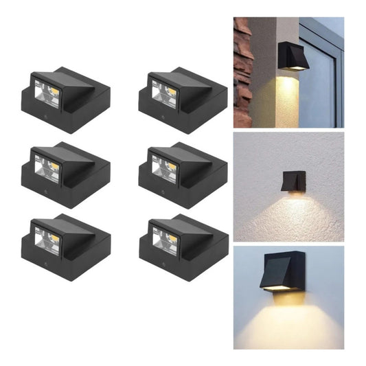 Set X6 Foco Pared Aplique Exterior Lampara Jardin Luminaria