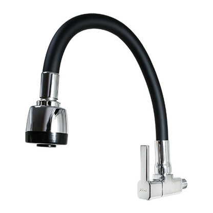 Canilla Cocina Pared Grifo Mesada Monocomando Flexible Negro