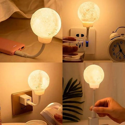 Lampara Veladora Led Usb Decorativa Diseño Luna Blanco