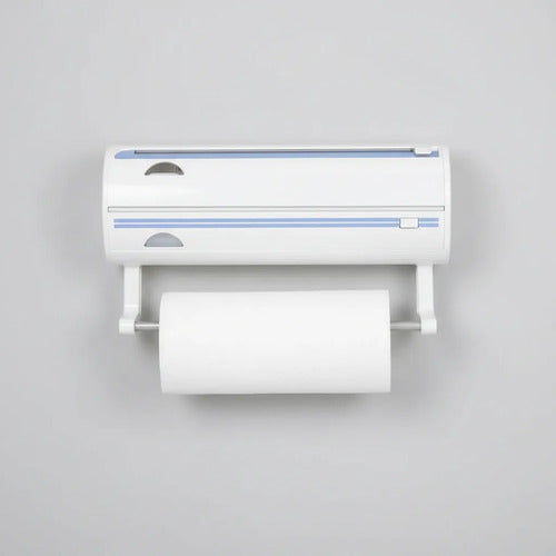 Dispensador Porta Film Papel Aluminio Rollo Cocina Cortador Blanco