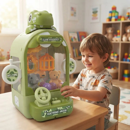 Máquina Garra Infantil Dinosaurio Peluches Usb 30cm Verde Verde