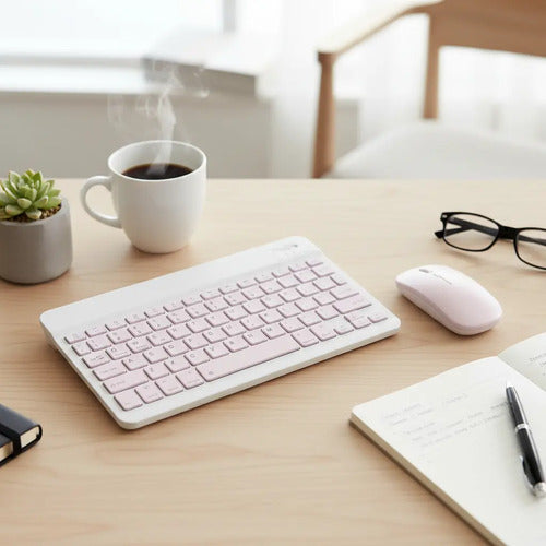Teclado Y Mouse Inalambrico Bluetooth Recargable Combo