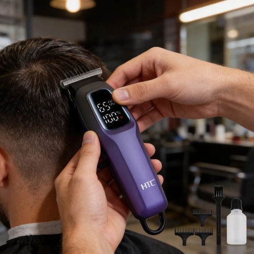 Cortapelo Profesional Htc Inalambrica Pantalla Lcd Hoja T Violeta Con Negro