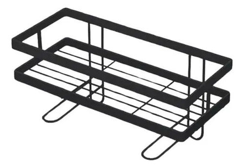 Estante Repisa Organizadora Metal Ganchos Adhesivos 32x15x17 Negro