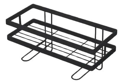 Estante Repisa Organizadora Metal Ganchos Adhesivos 32x15x17 Negro
