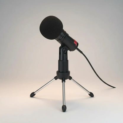 Micrófono Pc Celular Trípode Grabación Pro Streaming Podcast Negro