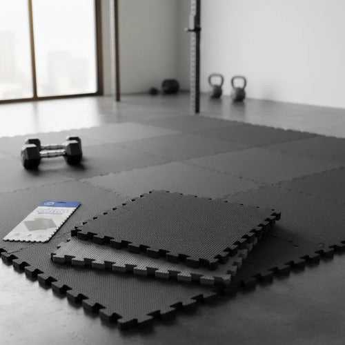 Piso Tatami Encastrable Antigolpe Goma Eva Antideslizante Gris Oscuro Puzzle / Encastrable
