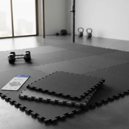 Piso Tatami Encastrable Antigolpe Goma Eva Antideslizante Gris Oscuro Puzzle / Encastrable