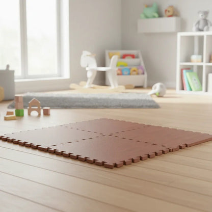 Pack X12 Alfombra Piso Goma Eva Encastrable 60x60 Tatami Marrón