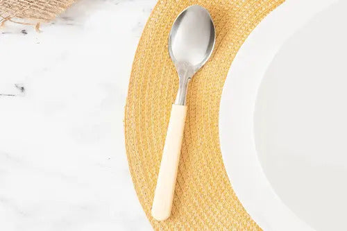 Cucharas Mesa Pack Set X12 Unidades Hogar Cocina Cubiertos Marfil