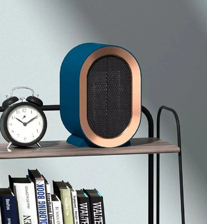 Mini Calefactor Eléctrico De Mesa Con Ventilador 1200w Color Azul Marino