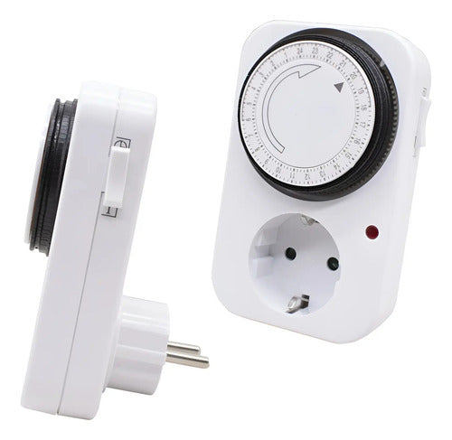 Timer Manual Calefon Schuko Ahorro De Energia Analogico
