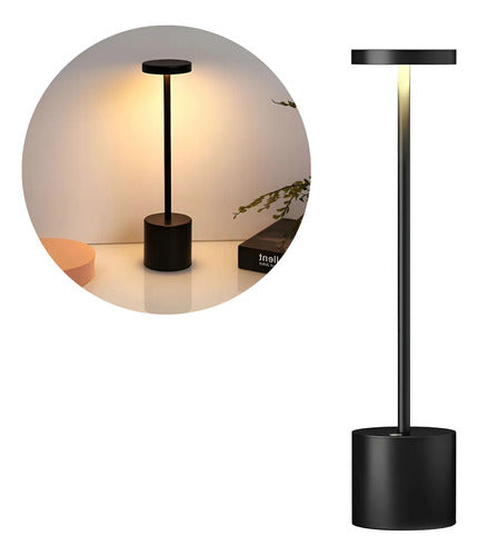 Lampara Escritorio Led Usb Recargable Portatil Negra Negro Varios