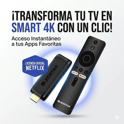 Tv Stick 4k 2gb Ram 16gb Wifi Ios Android Convertidor Smart Negro De Voz