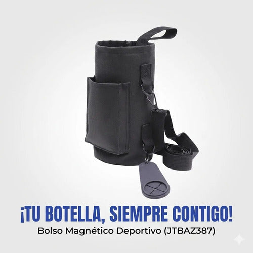 Bolso Magnetico Deportivo Botella Gimnasio Correa Ajustable Negro Sleeve Deportivo Magnético