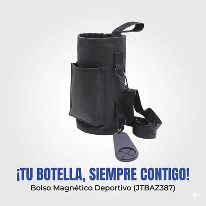 Bolso Magnetico Deportivo Botella Gimnasio Correa Ajustable Negro Sleeve Deportivo Magnético