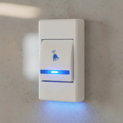 Timbre Inalambrico Doble Pulsador 100m Anti-interferencia Blanco Con Azul
