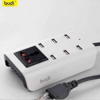 Cargador Tipo Zapatilla De Pared 6 Usb + Enchufe Electrico